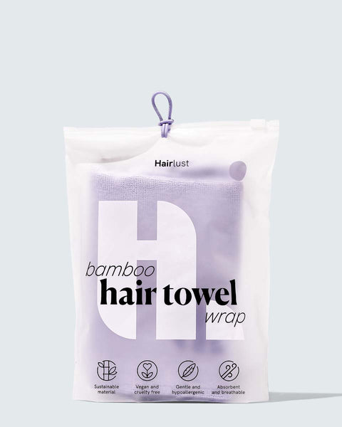 Bamboo Hair Towel Wrap Purple Gentle hair drying towel Hairlust